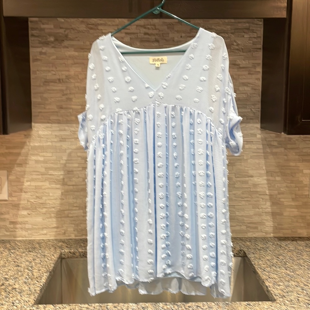 Baby blue pom dress